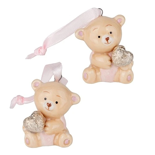 BOMBONIERA PELUCHE ORSO ROSA CM4