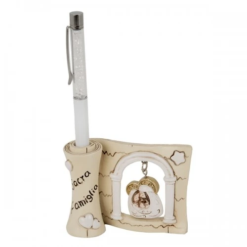 BOMBONIERA - PENNA ICONA SACRA FAMIGLIA CM.10 H.17