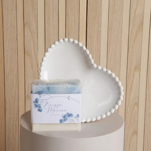 PIATTINO BIANCO CUORE SAPONE PROMUNO DI AGRUMI