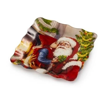 PIATTO QUADRATO VETRO CM 25