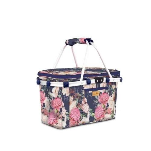 Cesta Termica da Picnic con Decori Floreali: Eleganza e Freschezza per le tue Gite - Blu e Rosa
