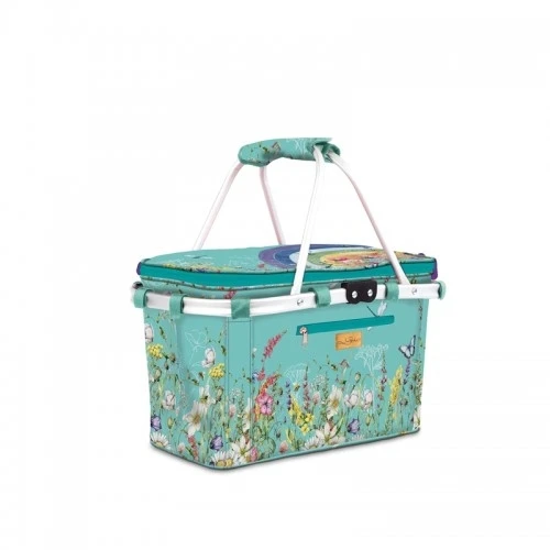 Cesta Termica da Picnic con Decori Floreali: Eleganza e Freschezza per le tue Gite - Azzurro