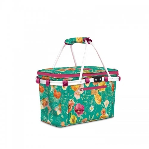 Basket Termico da Picnic con Decori Floreali: Eleganza e Freschezza per le tue Gite - Verde