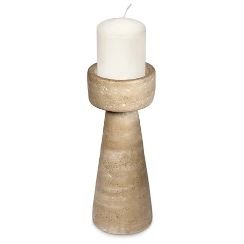 PIETRA PORTA CANDELA CON CANDELA DM.10 H.25