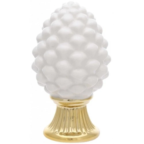 PIGNA BIANCA CON BASE ORO H. 15