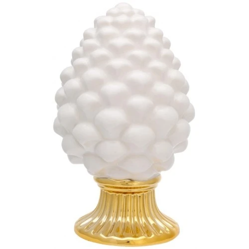 PIGNA BIANCA CON BASE ORO H. 25