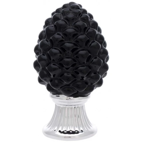 PIGNA NERA CON BASE ARGENTO H. 10