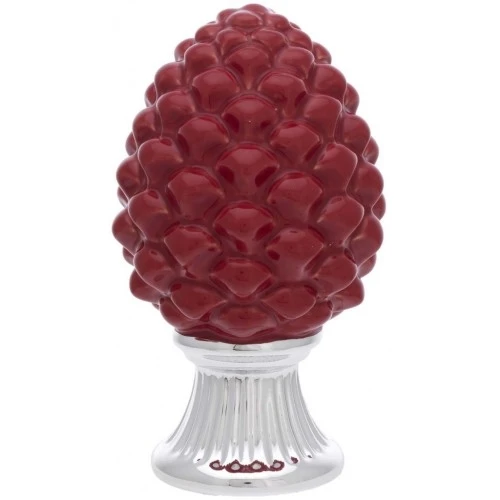 PIGNA ROSSA CON BASE ARGENTO H. 10