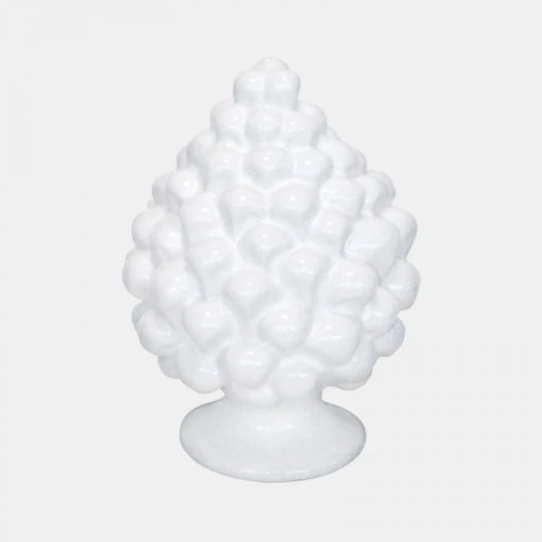 PIGNA SICILIANA D'APPOGGIO IN CERAMICA BIANCA cm.12