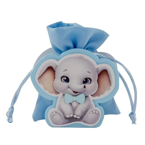 PINCO ELEFANTE BAG CIELO CM.8 PER CONFETTI NASCITA BATTESIMO