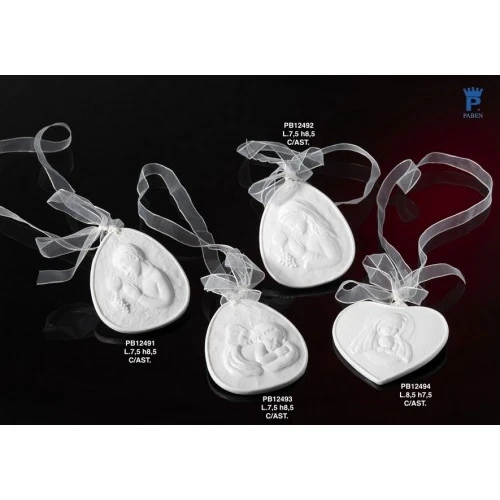 MEDAGLIONE COMUNIONE BIMBA 8.5 CM PORCELLANA