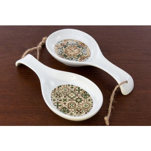 Bomboniere Solidali Matrimonio Cuorematto: Poggiamestolo in Porcellana Maiolica cm.10x22