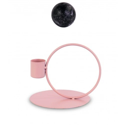 PORTACANDELA METALLO ROSA