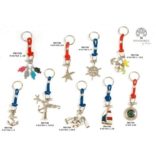 PORTACHIAVI 4 SOGGETTI MARINI 2.5 CM. METALLO