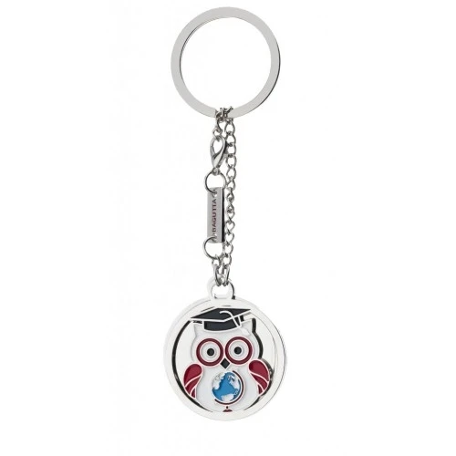 PORTACHIAVI CATENELLA E GUFO LAUREA cm 11,5