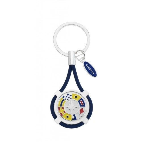 PORTACHIAVI CON BANDIERE NAUTICHE E CORDONE BLU cm 9,5