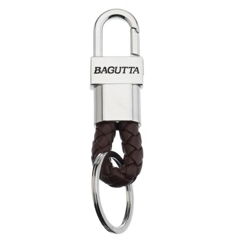 PORTACHIAVI CON MOSCHETTONE CORDONE MARRONE cm 9,5