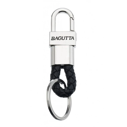 PORTACHIAVI CON MOSCHETTONE CORDONE NERO cm 9,5