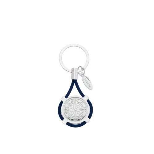 PORTACHIAVI CON ROSA DEI VENTI E CORDONE BLU cm 9,5