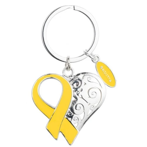 PORTACHIAVI CUORE CON NASTRINO GIALLO