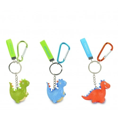 PORTACHIAVI DINOSAURO CON MOSCHETTONE