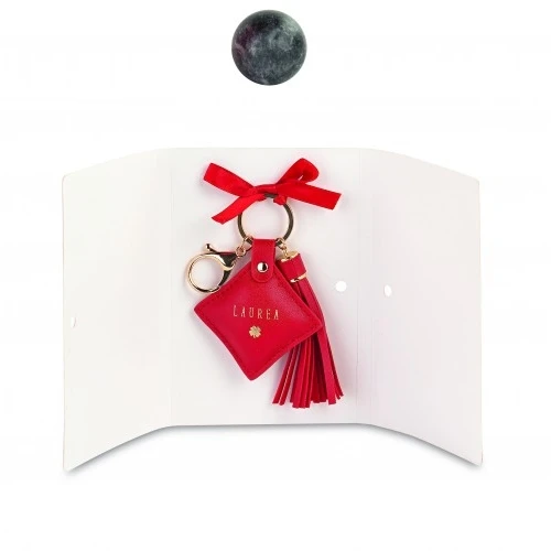 PORTACHIAVI LAUREA NAPPA ROSSA ECOPELLE C/BUSTA