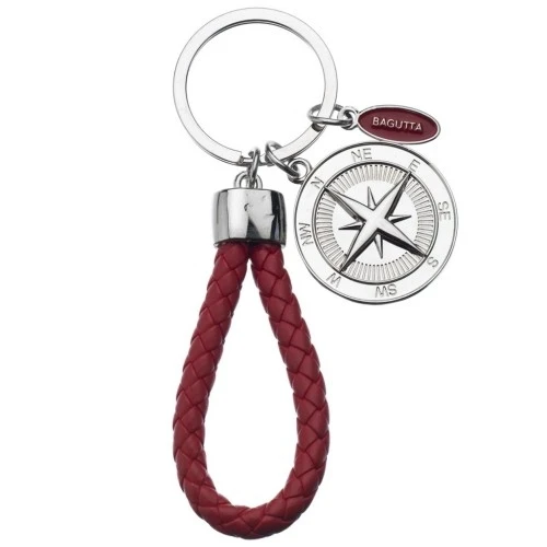 PORTACHIAVI MARINER CON ROSA DEI VENTI E CORDONE ROSSO
