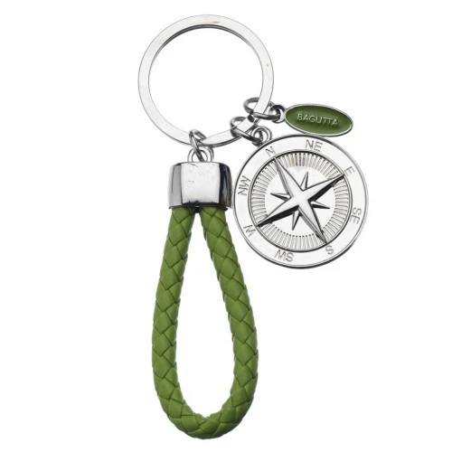 PORTACHIAVI MARINER CON ROSA DEI VENTI E CORDONE VERDE
