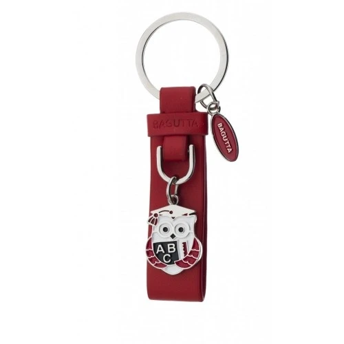 PORTACHIAVI NASTRINO ROSSO E GUFO LAUREA cm 9,5