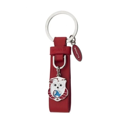 PORTACHIAVI NASTRINO ROSSO E GUFO LAUREA cm 9,5