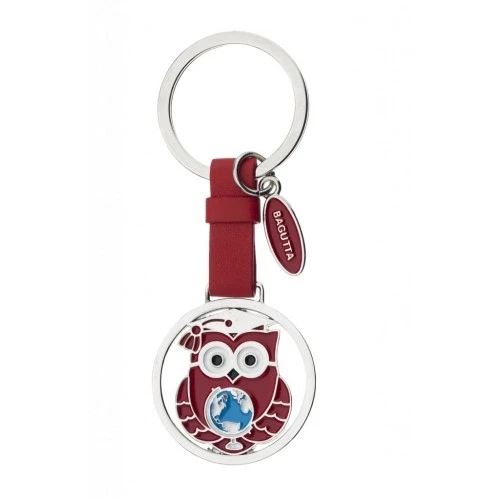 PORTACHIAVI PENDENTE CON FASCETTA ROSSA E GUFO LAUREA cm 9