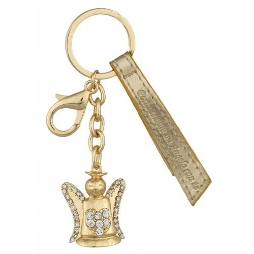 PORTACHIAVI PORTA SEMPRE UN ANGELO CON TE ORO