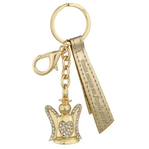 PORTACHIAVI PORTA SEMPRE UN ANGELO CON TE ORO