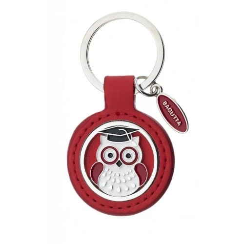 PORTACHIAVI ROSSO E GUFO LAUREA cm 7,5