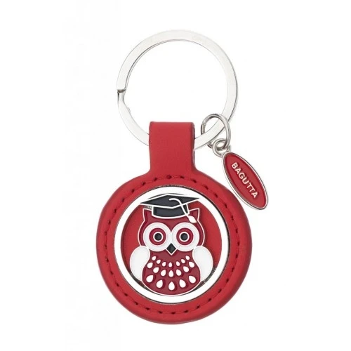 PORTACHIAVI ROSSO E GUFO LAUREA cm 7,5
