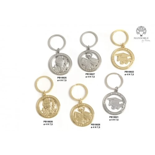 PORTACHIAVI SANTA CRESIMA 4 CM. METALLO ORO