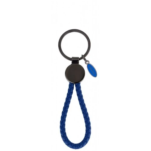 PORTACHIAVI TONDO CANNA DI FUCILE CON CORDONCINO BLU