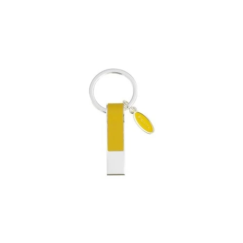 PORTACHIAVI USB 16 GB CON RIVESTIMENTO IN PELLE GIALLO
