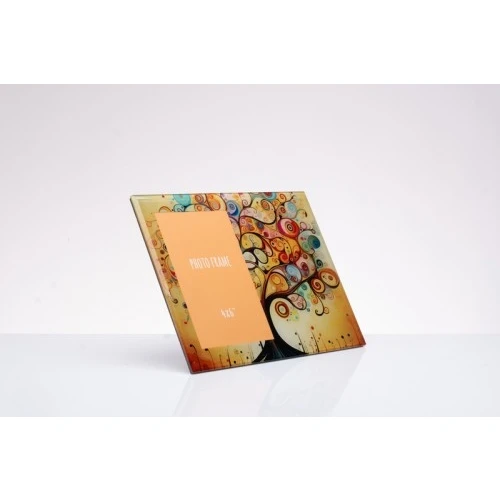 Portafoto Vetro Albero della Vita Cuorematto: Bomboniera Solidale Matrimonio cm.10x15