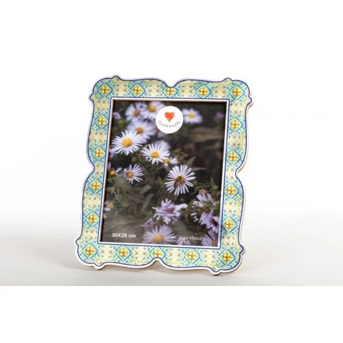 Portafoto Legno Mediterraneo Cuorematto - Bomboniera Matrimonio Solidale Economica cm.20x25
