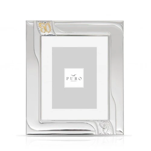 PORTAFOTO 50° NOZZE D'ORO LINEA NASTRO 10X15