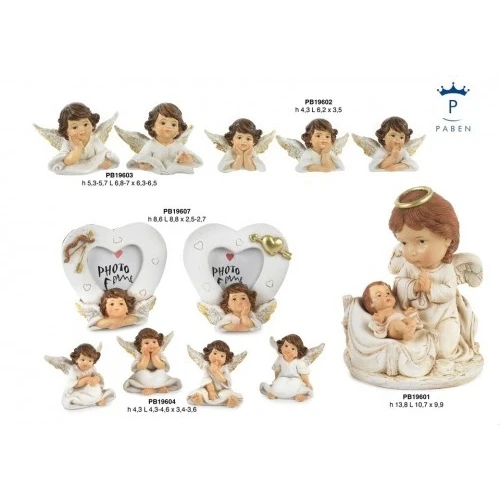 PORTAFOTO ANGELO MEZZOB. 8.6 CM. RESINA ORO