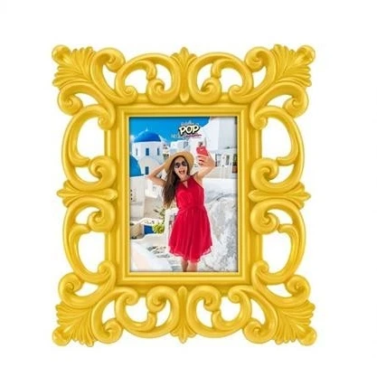 PORTAFOTO SPECCHIERA GIALLO CM 28x32