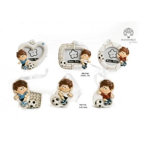 PORTAFOTO CALCIATORE SP. 7.6 CM. RESINA