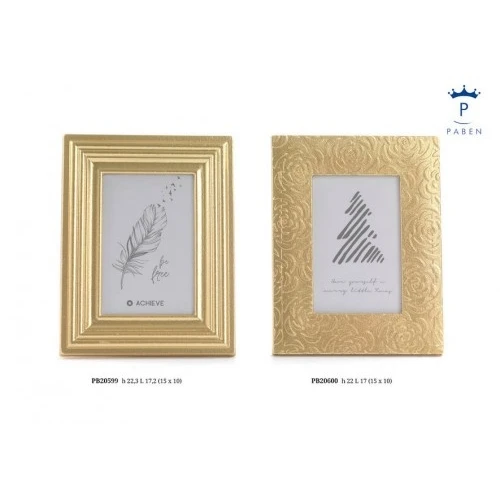 PORTAFOTO COLOR ORO 22.3 CM. LEGNO