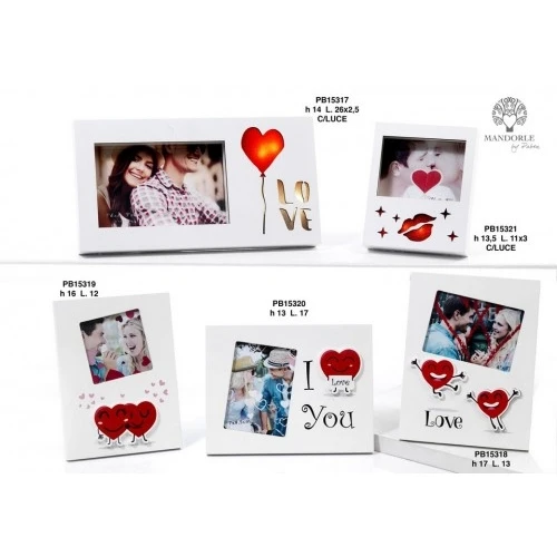 PORTAFOTO/CUORE SPIRITOSO 17 CM. LEGNO