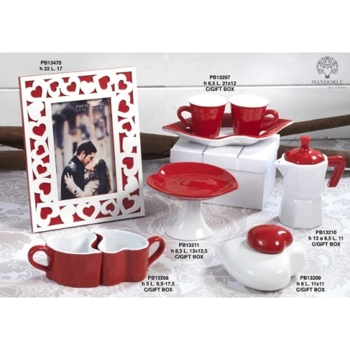 PORTAFOTO CUORI 22 CM. LEGNO