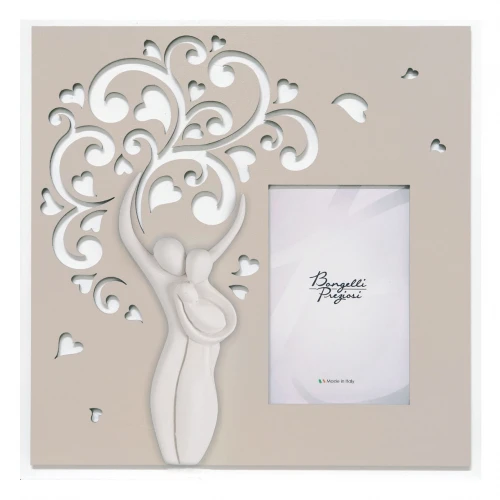 Portafoto da tavolo moderno con coppia e bambino con Albero della Vita 