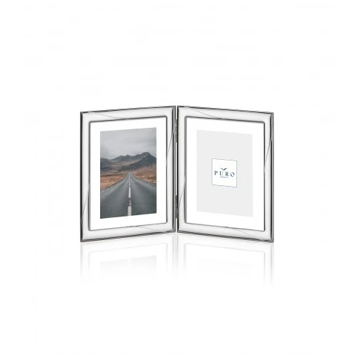 PORTAFOTO DOPPIO LINEA TRAPEZIO 9X13