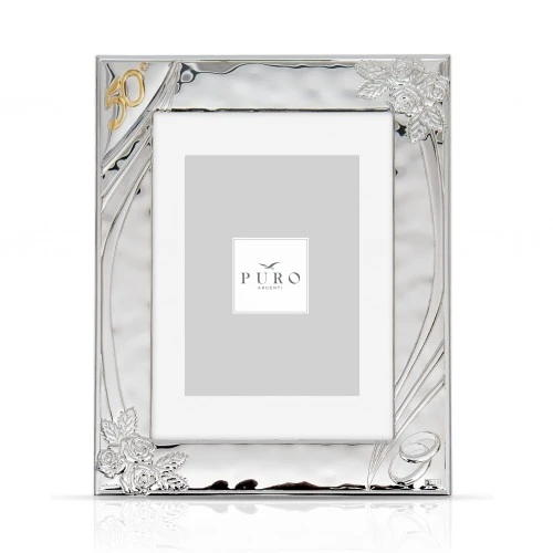 PORTAFOTO ROSE 50ESIMO NOZZE D'ORO 20X25